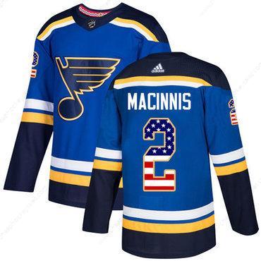 Adidas Blues #2 Al Macinnis Blue Home Authentic Usa Flag Stitched NHL Jersey