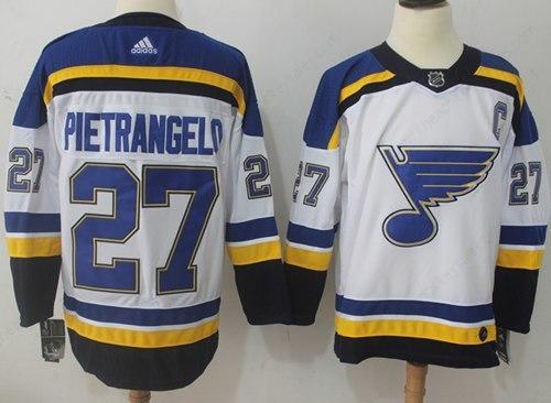 Adidas Blues #27 Alex Pietrangelo White Road Authentic Stitched NHL Jersey