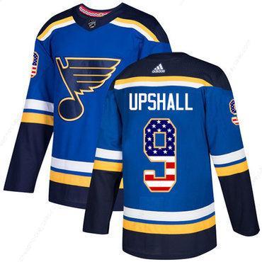 Adidas Blues #9 Scottie Upshall Blue Home Authentic Usa Flag Stitched NHL Jersey