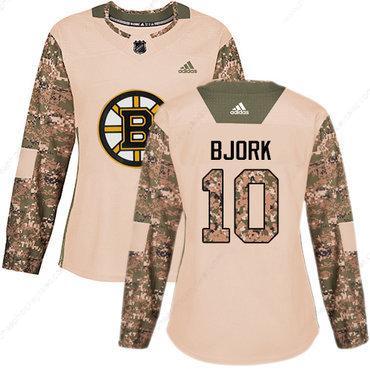 Adidas Boston Bruins #10 Anders Bjork Camo Authentic 2017 Veterans Day Women’s Stitched NHL Jersey