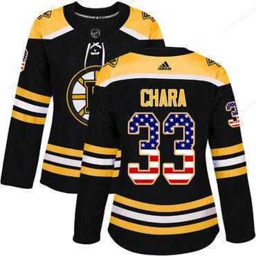 Adidas Boston Bruins #33 Zdeno Chara Black Home Authentic Usa Flag Women’s Stitched NHL Jersey