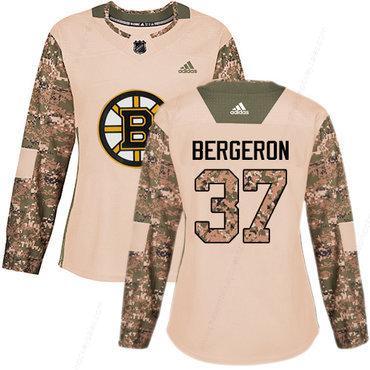Adidas Boston Bruins #37 Patrice Bergeron Camo Authentic 2017 Veterans Day Women’s Stitched NHL Jersey