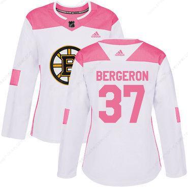 Adidas Boston Bruins #37 Patrice Bergeron White Pink Authentic Fashion Women’s Stitched NHL Jersey