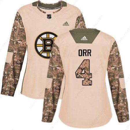 Adidas Boston Bruins #4 Bobby Orr Camo Authentic 2017 Veterans Day Women’s Stitched NHL Jersey
