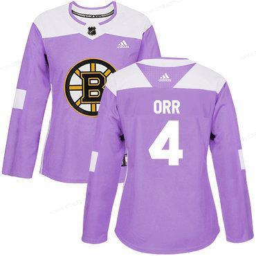 Adidas Boston Bruins #4 Bobby Orr Purple Authentic Fights Cancer Women’s Stitched NHL Jersey