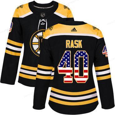 Adidas Boston Bruins #40 Tuukka Rask Black Home Authentic Usa Flag Women’s Stitched NHL Jersey
