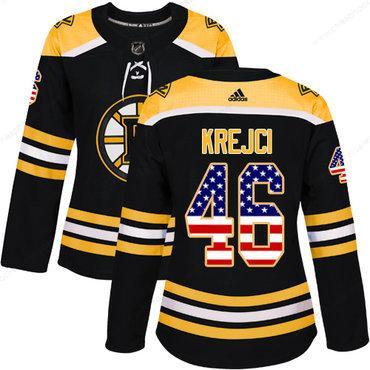 Adidas Boston Bruins #46 David Krejci Black Home Authentic Usa Flag Women’s Stitched NHL Jersey