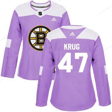 Adidas Boston Bruins #47 Torey Krug Purple Authentic Fights Cancer Women’s Stitched NHL Jersey