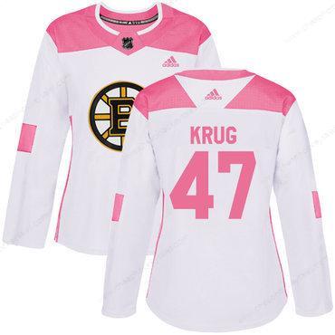 Adidas Boston Bruins #47 Torey Krug White Pink Authentic Fashion Women’s Stitched NHL Jersey