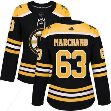 Adidas Boston Bruins #63 Brad Marchand Black Home Authentic Women’s Stitched NHL Jersey