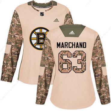 Adidas Boston Bruins #63 Brad Marchand Camo Authentic 2017 Veterans Day Women’s Stitched NHL Jersey