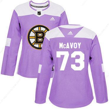 Adidas Boston Bruins #73 Charlie Mcavoy Purple Authentic Fights Cancer Women’s Stitched NHL Jersey