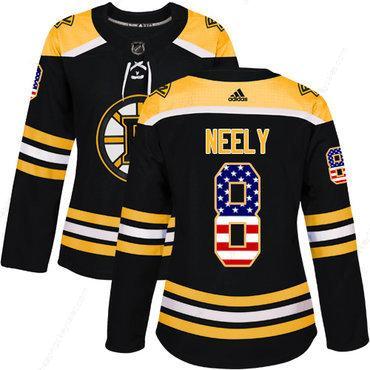 Adidas Boston Bruins #8 Cam Neely Black Home Authentic Usa Flag Women’s Stitched NHL Jersey