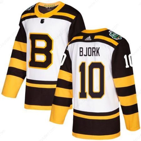 Adidas Bruins #10 Anders Bjork White Authentic 2019 Winter Classic Stitched NHL Jersey