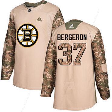 Adidas Bruins #37 Patrice Bergeron Camo Authentic 2017 Veterans Day Stitched NHL Jersey