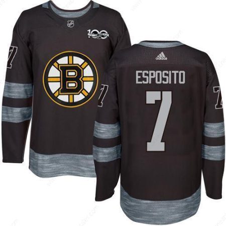 Adidas Bruins #7 Phil Esposito Black 1917-2017 100Th Anniversary Stitched NHL Jersey