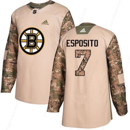 Adidas Bruins #7 Phil Esposito Camo Authentic 2017 Veterans Day Stitched NHL Jersey