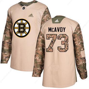 Adidas Bruins #73 Charlie Mcavoy Camo Authentic 2017 Veterans Day Stitched NHL Jersey