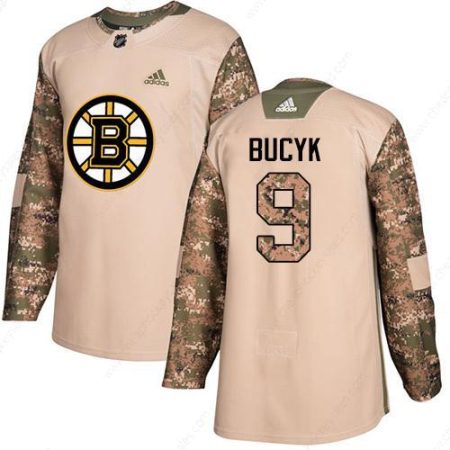 Adidas Bruins #9 Johnny Bucyk Camo Authentic 2017 Veterans Day Stitched NHL Jersey