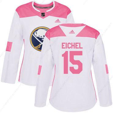 Adidas Buffalo Sabres #15 Jack Eichel White Pink Authentic Fashion Women’s Stitched NHL Jersey