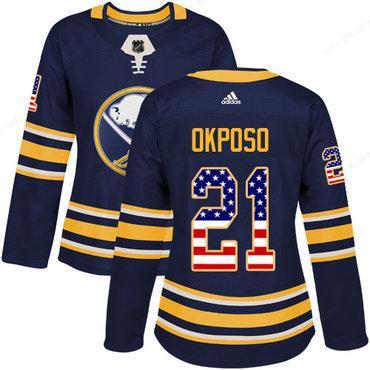 Adidas Buffalo Sabres #21 Kyle Okposo Navy Blue Home Authentic Usa Flag Women’s Stitched NHL Jersey