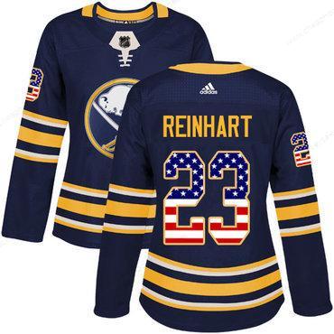 Adidas Buffalo Sabres #23 Sam Reinhart Navy Blue Home Authentic Usa Flag Women’s Stitched NHL Jersey