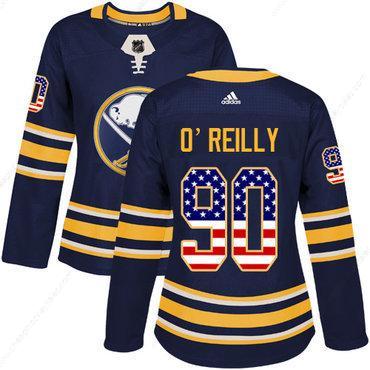 Adidas Buffalo Sabres #90 Ryan O’Reilly Navy Blue Home Authentic Usa Flag Women’s Stitched NHL Jersey