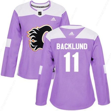 Adidas Calgary Flames #11 Mikael Backlund Purple Authentic Fights Cancer Women’s Stitched NHL Jersey