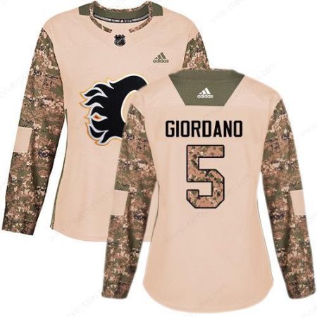 Adidas Calgary Flames #5 Mark Giordano Camo Authentic 2017 Veterans Day Women’s Stitched NHL Jersey