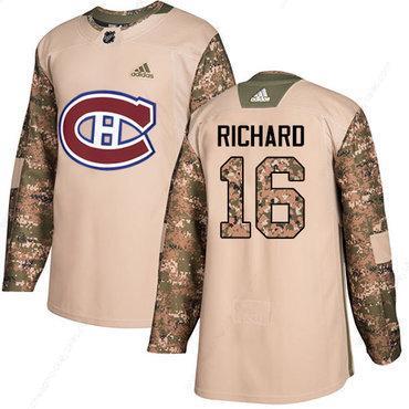 Adidas Canadiens #16 Henri Richard Camo Authentic 2017 Veterans Day Stitched NHL Jersey