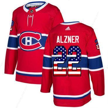 Adidas Canadiens #22 Karl Alzner Red Home Authentic Usa Flag Stitched NHL Jersey