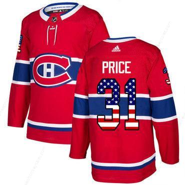 Adidas Canadiens #31 Carey Price Red Home Authentic Usa Flag Stitched NHL Jersey