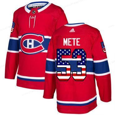 Adidas Canadiens #53 Victor Mete Red Home Authentic Usa Flag Stitched NHL Jersey