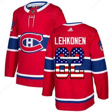 Adidas Canadiens #62 Artturi Lehkonen Red Home Authentic Usa Flag Stitched NHL Jersey