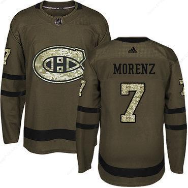 Adidas Canadiens #7 Howie Morenz Green Salute To Service Stitched NHL Jersey