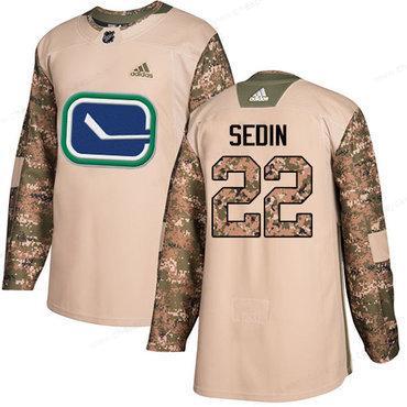 Adidas Canucks #22 Daniel Sedin Camo Authentic 2017 Veterans Day Stitched NHL Jersey