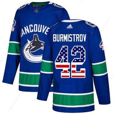 Adidas Canucks #42 Alex Burmistrov Blue Home Authentic Usa Flag Stitched NHL Jersey