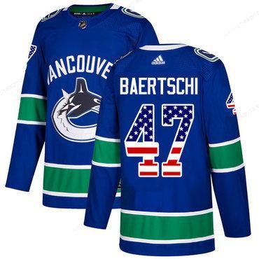 Adidas Canucks #47 Sven Baertschi Blue Home Authentic Usa Flag Stitched NHL Jersey