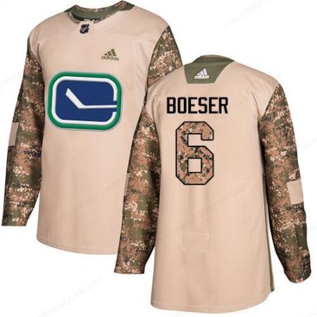 Adidas Canucks #6 Brock Boeser Camo Authentic 2017 Veterans Day Stitched NHL Jersey