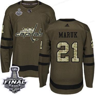 Adidas Capitals #21 Dennis Maruk Green Salute To Service 2018 Stanley Cup Final Stitched NHL Jersey