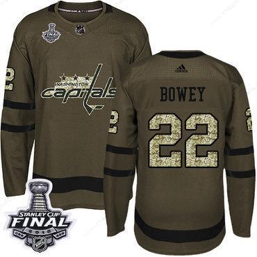 Adidas Capitals #22 Madison Bowey Green Salute To Service 2018 Stanley Cup Final Stitched NHL Jersey