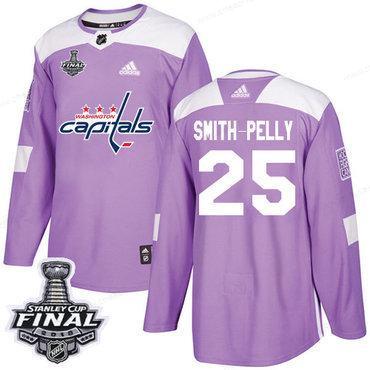 Adidas Capitals #25 Devante Smith-Pelly Purple Authentic Fights Cancer 2018 Stanley Cup Final Stitched NHL Jersey