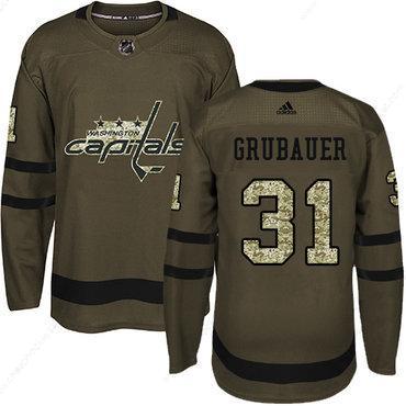 Adidas Capitals #31 Philipp Grubauer Green Salute To Service Stitched Youth NHL Jersey