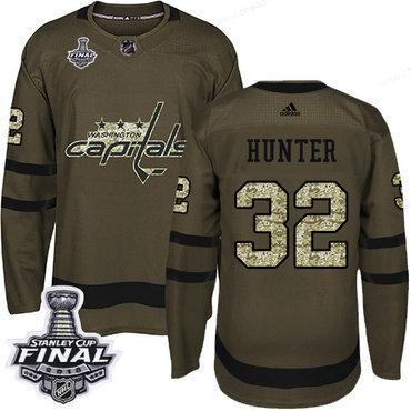 Adidas Capitals #32 Dale Hunter Green Salute To Service 2018 Stanley Cup Final Stitched NHL Jersey