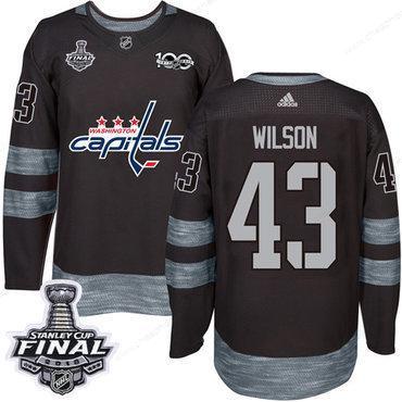 Adidas Capitals #43 Tom Wilson Black 1917-2017 100Th Anniversary 2018 Stanley Cup Final Stitched NHL Jersey