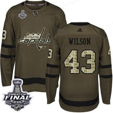 Adidas Capitals #43 Tom Wilson Green Salute To Service 2018 Stanley Cup Final Stitched NHL Jersey