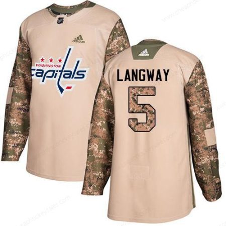 Adidas Capitals #5 Rod Langway Camo Authentic 2017 Veterans Day Stitched NHL Jersey