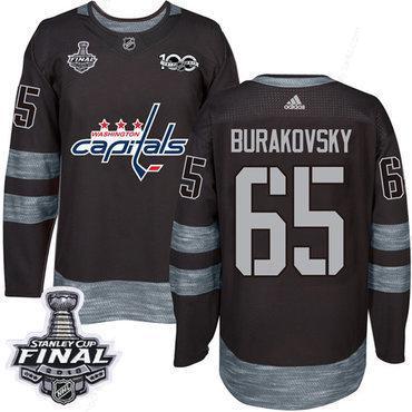 Adidas Capitals #65 Andre Burakovsky Black 1917-2017 100Th Anniversary 2018 Stanley Cup Final Stitched NHL Jersey