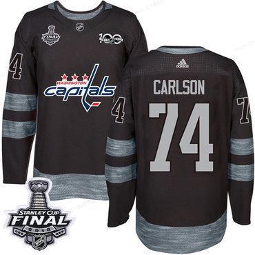 Adidas Capitals #74 John Carlson Black 1917-2017 100Th Anniversary 2018 Stanley Cup Final Stitched NHL Jersey