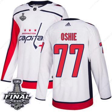 Adidas Capitals #77 T.J. Oshie White Road Authentic 2018 Stanley Cup Final Stitched NHL Jersey